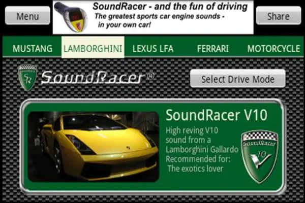 SoundRacerFree android App screenshot 1